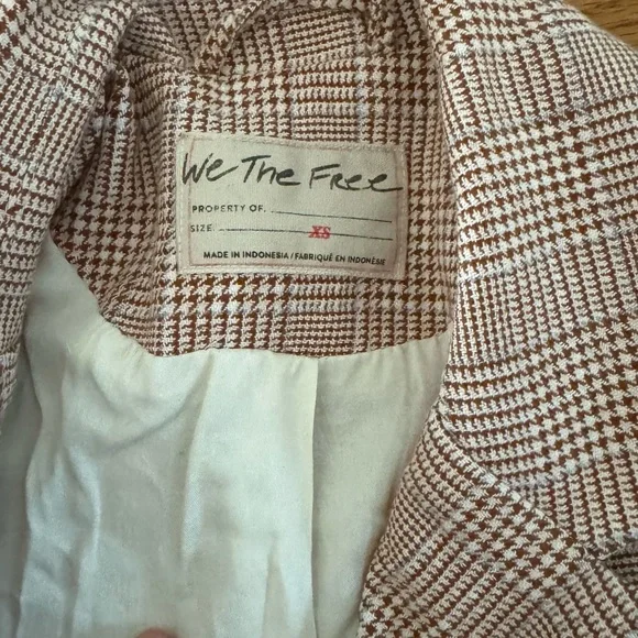 🏷️ BNWT Free People ‘Bowie’ Blazer (Ivory Combo) - Picture 5 of 13